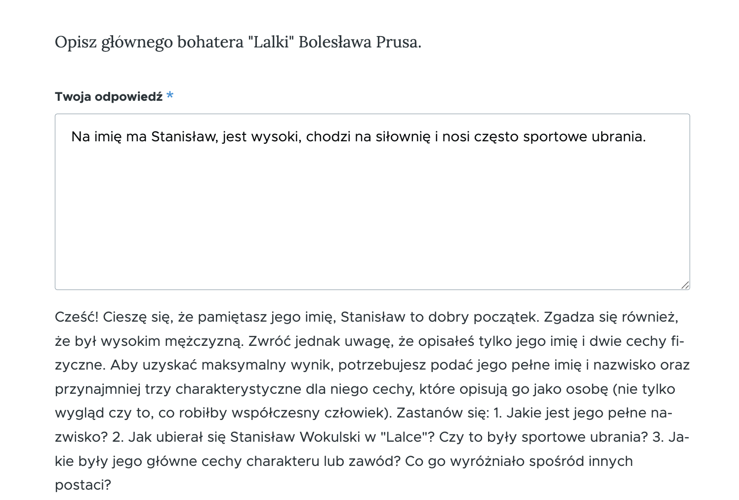 zadanie analiza AI